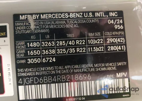 2024 Mercedes-Benz Amg Gle 53 Coupe 4Matic+ z USA, uszkodzony, nr VIN 4JGFD6BB4RB218696